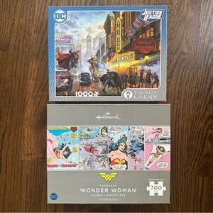 Set of 2 DC Justice League & Wonder Woman Puzzles (Superman Batman)
